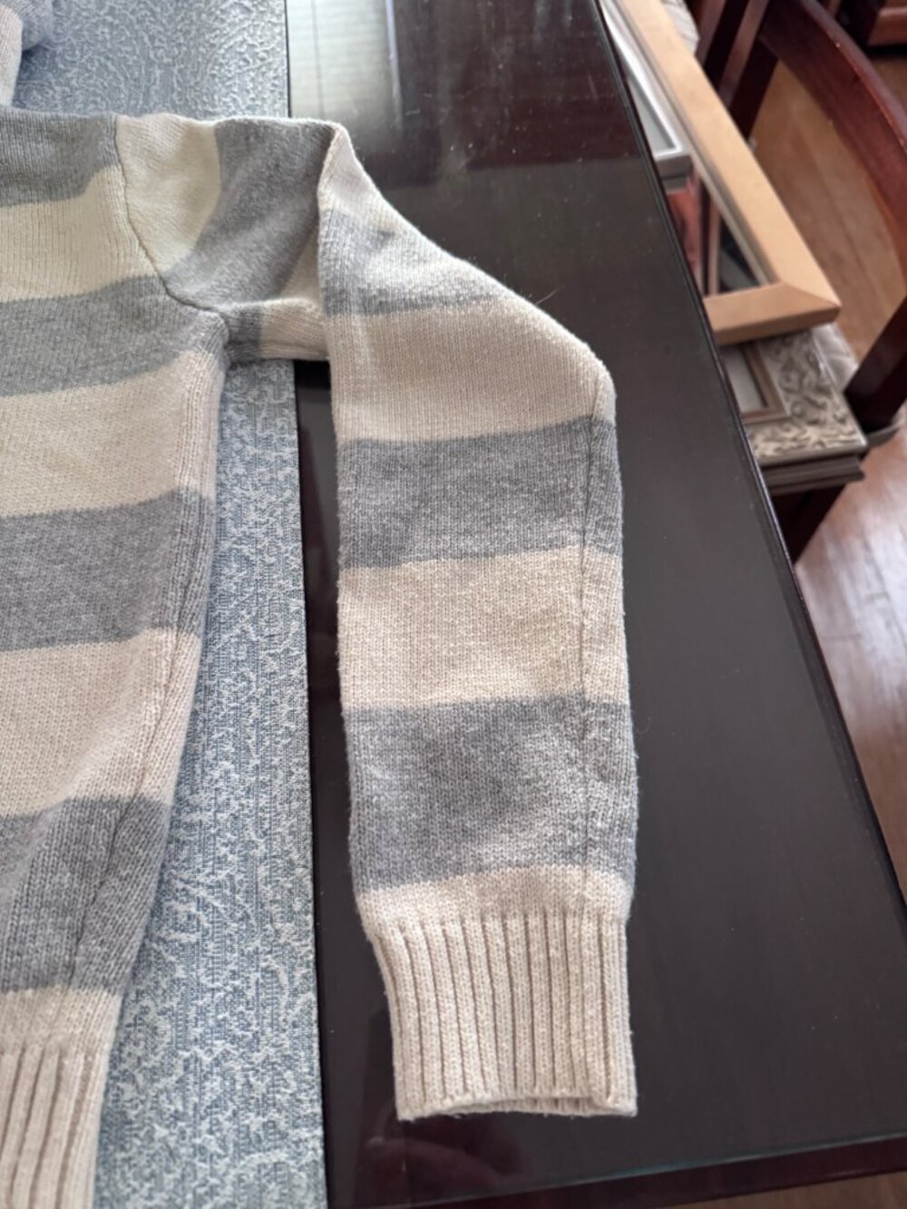Brandy Melville Alana Striped Zip-Up Knit Hoodie Cardigan Sweater Size S/OS - Picture 9 of 16